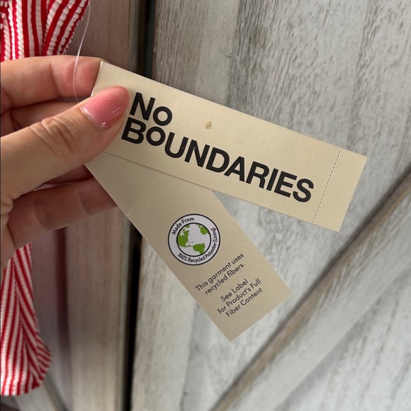 NWT Red and White Striped One-Piece Swimsuit - Picture 3 of 8